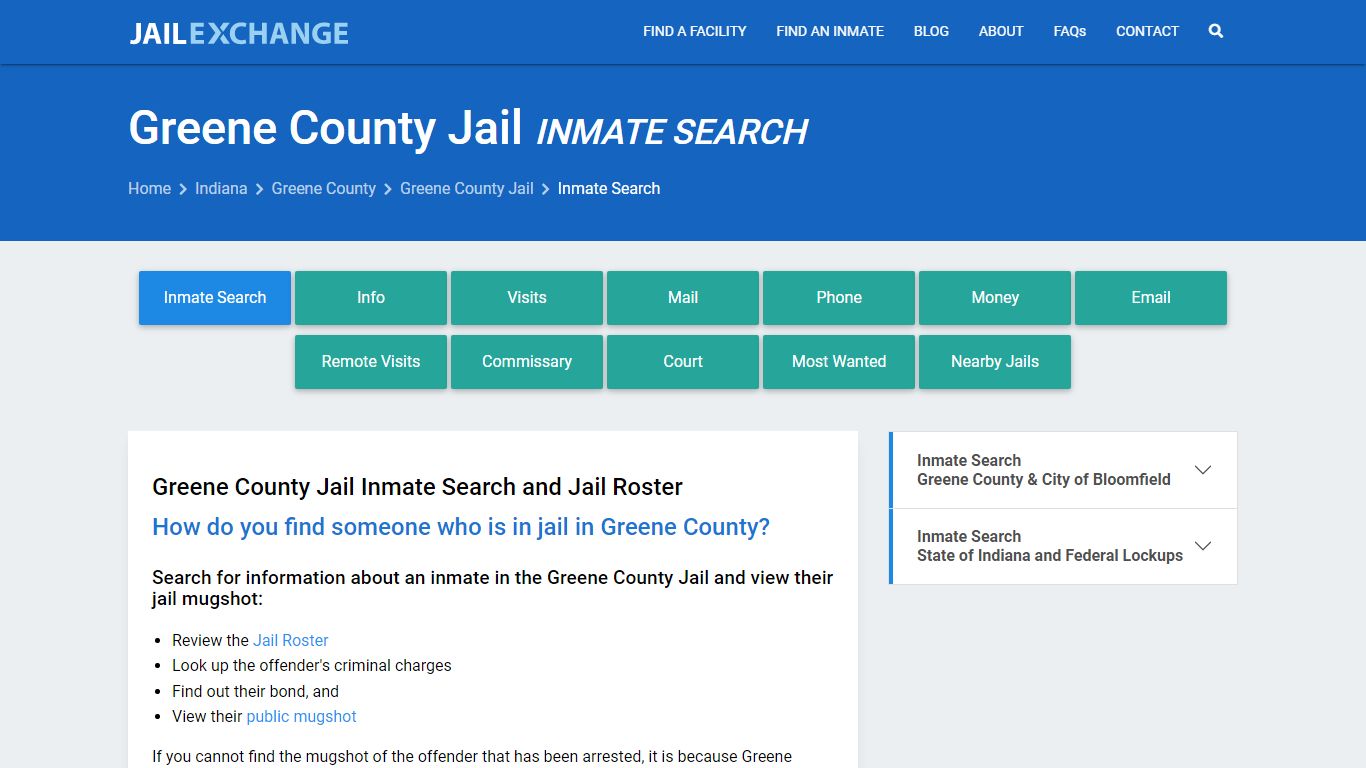 Inmate Search: Roster & Mugshots - Greene County Jail, IN