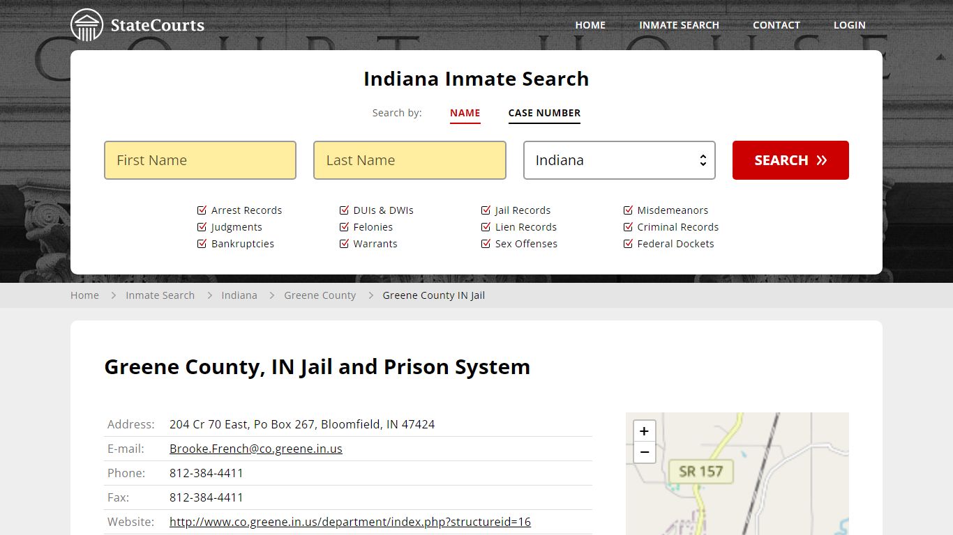 Greene County IN Jail Inmate Records Search, Indiana - StateCourts