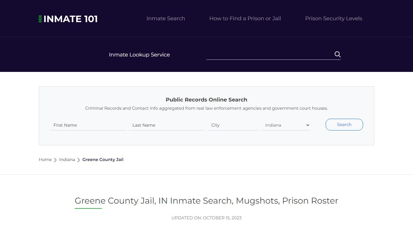 Greene County Jail, IN Inmate Search, Mugshots, Prison Roster